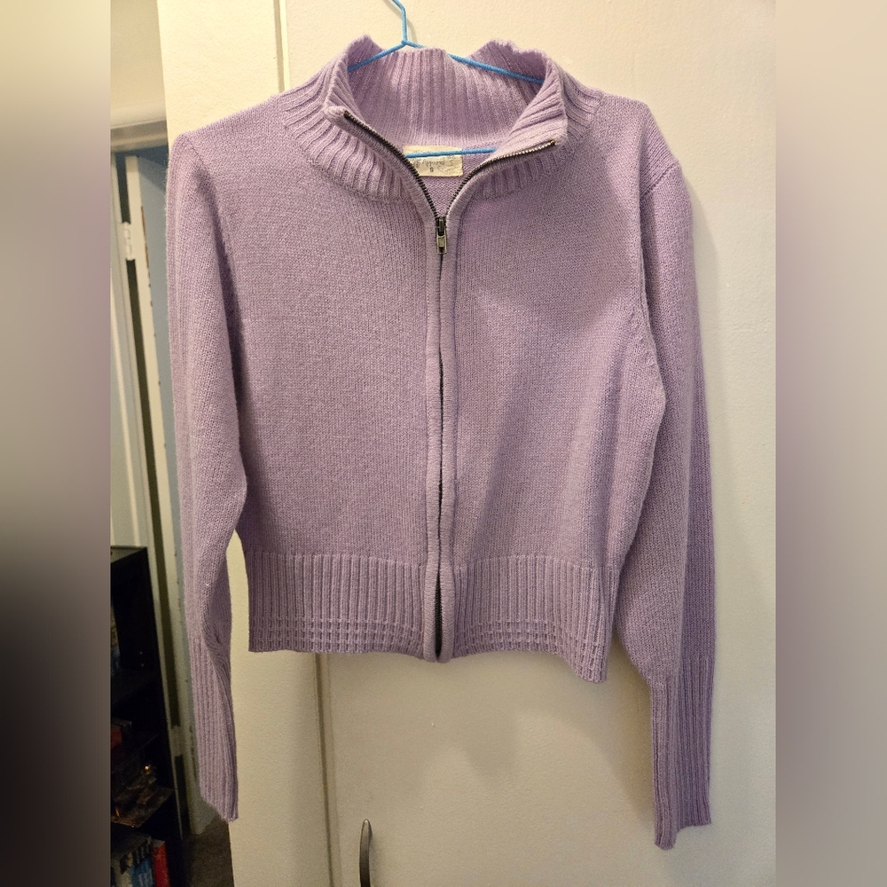 Poof! Light Purple Women's Zip Up Sweater